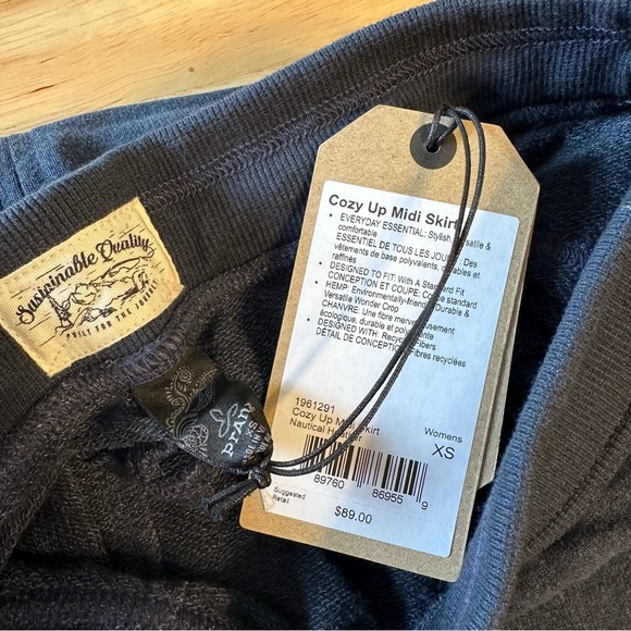 Prana Cozy Up Midi Skirt in Nautical Heather Navy Blue size XS Cozy Stretch - Picture 9 of 11